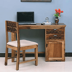 Furniselan Sheesham Wood Study Table with Chair for Home and best Office Table in india Work from Home Table 